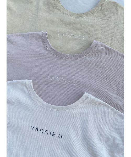 VANNIE U（ヴァニーユー）の「２WAYプリントロゴロンT（Tシャツ/カットソー・レディース・ホワイト系その他2/ホワイト系その他3/ホワイト系その他4/ホワイト系その他/ベージュ/グレイッシュベージュ/レモンイエロー/ミント/ライム・FREE）」の14枚目の写真