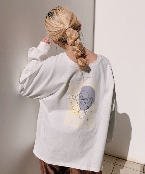 VANNIE U（ヴァニーユー）の「２WAYプリントロゴロンT（Tシャツ/カットソー・レディース・ホワイト系その他2/ホワイト系その他3/ホワイト系その他4/ホワイト系その他/ベージュ/グレイッシュベージュ/レモンイエロー/ミント/ライム・FREE）」の19枚目の写真