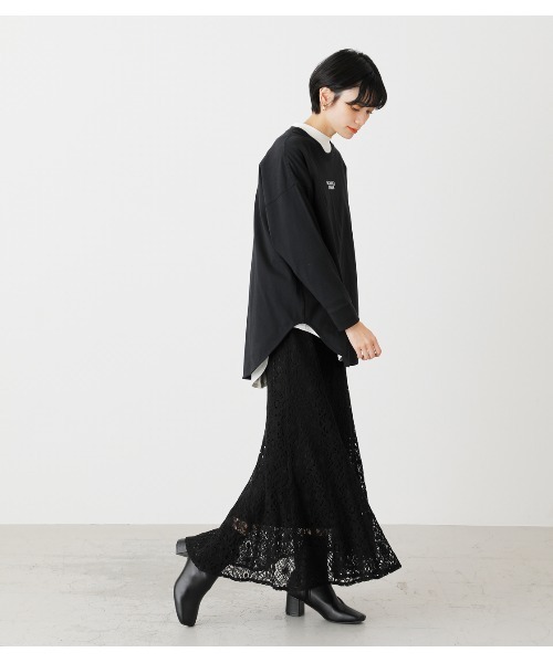 AZUL by moussy（アズールバイマウジー）の「LACE NARROW SKIRT/レースナロースカート（スカート・レディース・ライム/オフホワイト/ブラック・SMALL/MEDIUM）」の15枚目の写真