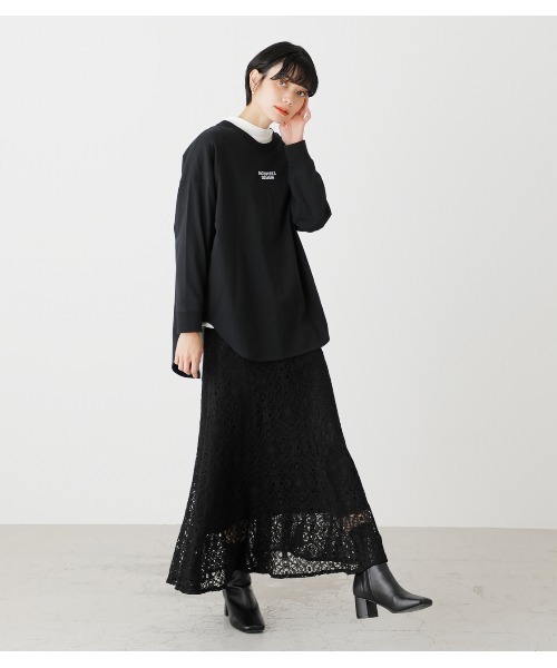 AZUL by moussy（アズールバイマウジー）の「LACE NARROW SKIRT/レースナロースカート（スカート・レディース・ライム/オフホワイト/ブラック・SMALL/MEDIUM）」の16枚目の写真