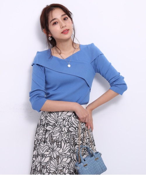 JUSGLITTY - JUSGLITTY 前後2WAYカシュクールニット JUSGLITTY（ジャスグリッティー）の「前後2WAYカシュクール