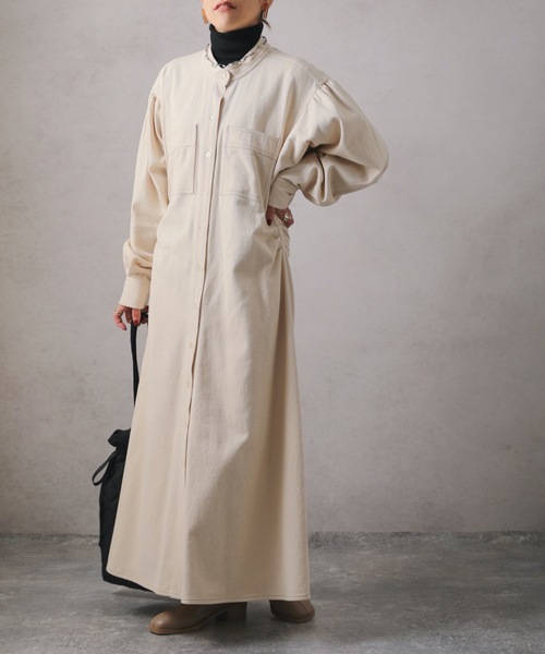 バックタックロングシャツワンピース【ZOZO限定アイテム】