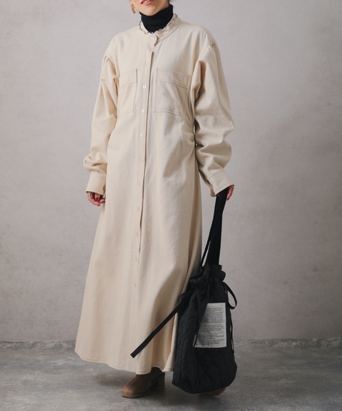 バックタックロングシャツワンピース【ZOZO限定アイテム】