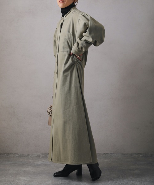 バックタックロングシャツワンピース【ZOZO限定アイテム】