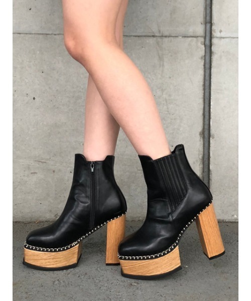 ENVYM(アンビー)の「ステッチサイドゴアブーツ(ブーツ・レディース・ブラック/ベージュ・22.5cm/24.5cm/23.5cm)」の15枚目の写真