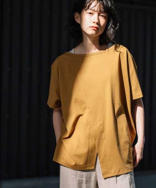 Munich(ミューニック)の「トルファンコットンジャージー 2WAYプルオーバー(Tシャツ/カットソー・レディース・ホワイト/ブラック/カーキ/キャメル・FREE)」の4枚目の写真