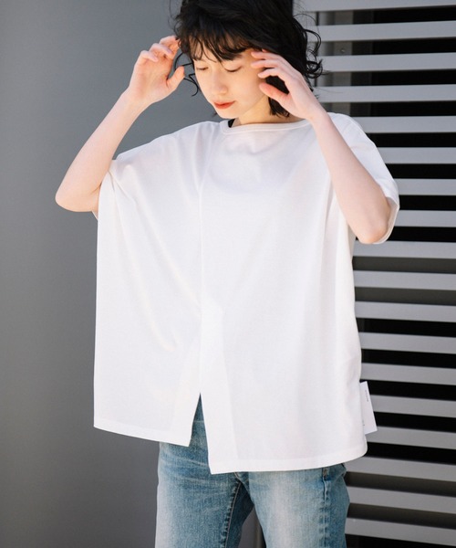 Munich(ミューニック)の「トルファンコットンジャージー 2WAYプルオーバー(Tシャツ/カットソー・レディース・ホワイト/ブラック/カーキ/キャメル・FREE)」の1枚目の写真