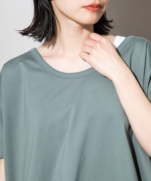Munich(ミューニック)の「トルファンコットンジャージー 2WAYプルオーバー(Tシャツ/カットソー・レディース・ホワイト/ブラック/カーキ/キャメル・FREE)」の16枚目の写真