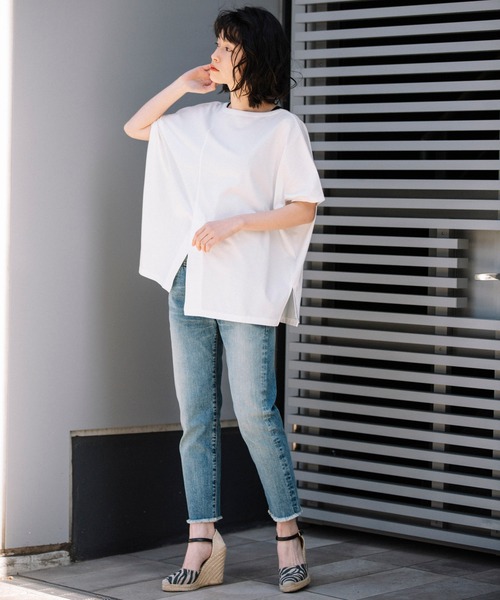 Munich(ミューニック)の「トルファンコットンジャージー 2WAYプルオーバー(Tシャツ/カットソー・レディース・ホワイト/ブラック/カーキ/キャメル・FREE)」の18枚目の写真