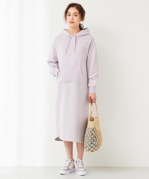 セール 洗える ジップスリットフェミニン裏毛パーカー ワンピース ワンピース Feroux フェルゥ のファッション通販 Zozotown