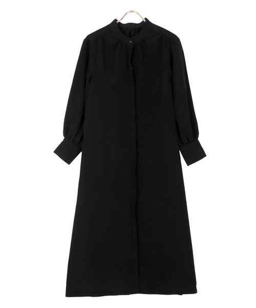 KOBE LETTUCE（コウベレタス）の「選べる2タイプバンドカラーブラウス＆シャツワンピース（ワンピース・レディース・ホワイト/ブラック/その他/ホワイト系その他/ブラック系その他/ストライプ/ホワイト系その他2/ホワイト系その他3/ブラック系その他2/ブラック系その他3/ブラック系その他4/ブラウン系その他/ブラウン系その他2/ブラック系その他5/ブラック系その他7/ベージュ系その他2/ブラック系1/ブラック系/ブラック系その他6/ベージュ系その他・1/2）」の9枚目の写真