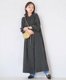 選べる2タイプバンドカラーブラウス&シャツワンピース