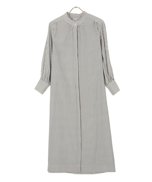 KOBE LETTUCE（コウベレタス）の「選べる2タイプバンドカラーブラウス＆シャツワンピース（ワンピース・レディース・ホワイト/ブラック/その他/ホワイト系その他/ブラック系その他/ストライプ/ホワイト系その他2/ホワイト系その他3/ブラック系その他2/ブラック系その他3/ブラック系その他4/ブラウン系その他/ブラウン系その他2/ブラック系その他5/ブラック系その他7/ベージュ系その他2/ブラック系1/ブラック系/ブラック系その他6/ベージュ系その他・1/2）」の19枚目の写真