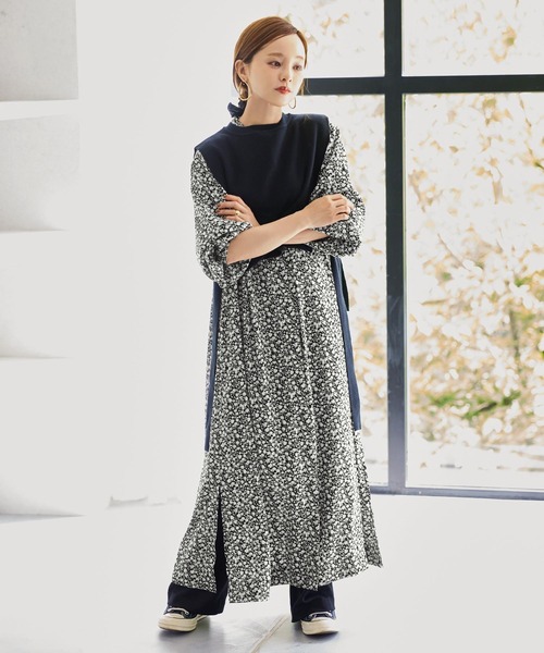 KOBE LETTUCE（コウベレタス）の「選べる2タイプバンドカラーブラウス＆シャツワンピース（ワンピース・レディース・ホワイト/ブラック/その他/ホワイト系その他/ブラック系その他/ストライプ/ホワイト系その他2/ホワイト系その他3/ブラック系その他2/ブラック系その他3/ブラック系その他4/ブラウン系その他/ブラウン系その他2/ブラック系その他5/ブラック系その他7/ベージュ系その他2/ブラック系1/ブラック系/ブラック系その他6/ベージュ系その他・1/2）」の22枚目の写真