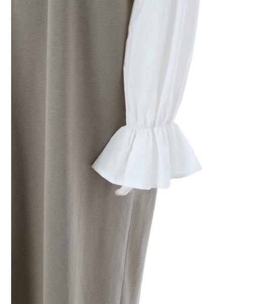 fifth calin（フィフスカラン）の「ドッキングスリーブウラケワンピース（ワンピース・レディース・ライトグレー/カーキ・MEDIUM）」の8枚目の写真