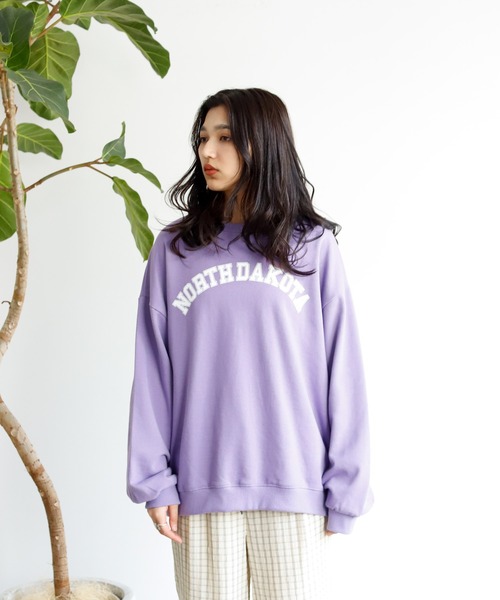 Auntie Rosa Holiday(アンティローザホリデー)の「NORTH DAKOTA ロゴプリントスウェット(スウェット・レディース・ホワイト/ブラック/グリーン/パープル/モカ/ブルー・FREE)」の1枚目の写真