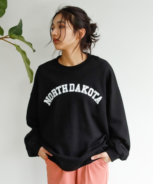 Auntie Rosa Holiday(アンティローザホリデー)の「NORTH DAKOTA ロゴプリントスウェット(スウェット・レディース・ホワイト/ブラック/グリーン/パープル/モカ/ブルー・FREE)」の3枚目の写真