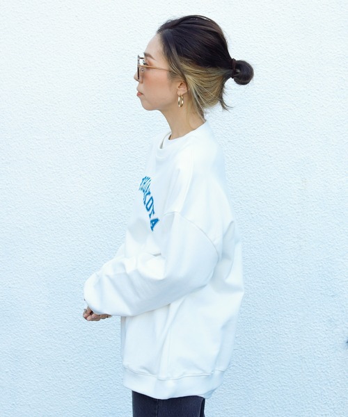 Auntie Rosa Holiday(アンティローザホリデー)の「NORTH DAKOTA ロゴプリントスウェット(スウェット・レディース・ホワイト/ブラック/グリーン/パープル/モカ/ブルー・FREE)」の7枚目の写真