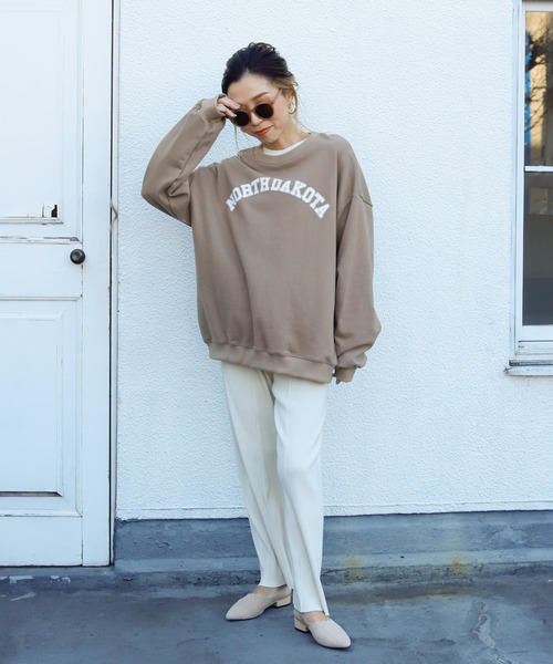 Auntie Rosa Holiday(アンティローザホリデー)の「NORTH DAKOTA ロゴプリントスウェット(スウェット・レディース・ホワイト/ブラック/グリーン/パープル/モカ/ブルー・FREE)」の19枚目の写真