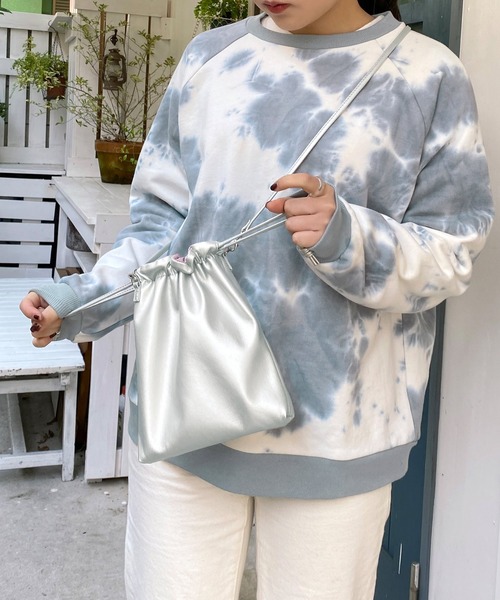 mimi toujours（ミミトゥジュール）の「巾着 バッグ リバーシブル 4way omom×mimi toujours（ショルダーバッグ・レディース・ベージュ/パープル・F）」の21枚目の写真