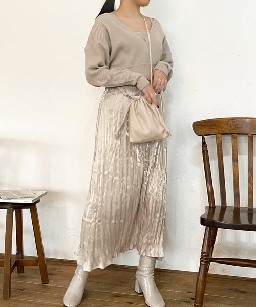 mimi toujours（ミミトゥジュール）の「巾着 バッグ リバーシブル 4way omom×mimi toujours（ショルダーバッグ・レディース・ベージュ/パープル・F）」の16枚目の写真