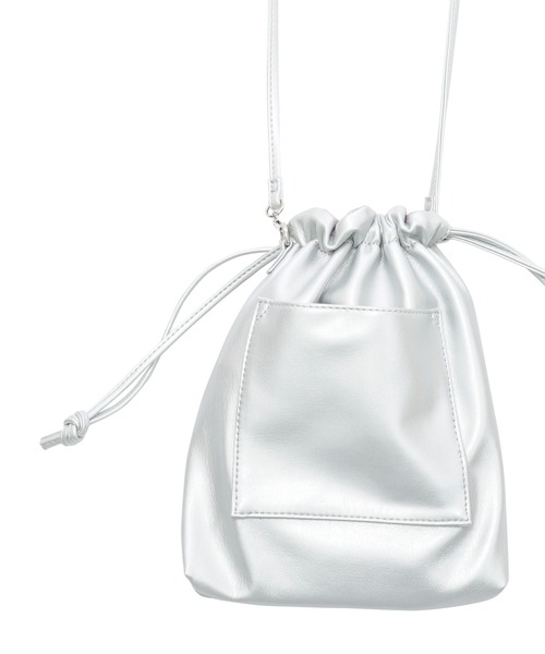 mimi toujours（ミミトゥジュール）の「巾着 バッグ リバーシブル 4way omom×mimi toujours（ショルダーバッグ・レディース・ベージュ/パープル・F）」の3枚目の写真