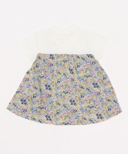 RAGMART（ラグマート）の「パッチワークチュニックＴシャツ 花柄 ストライプ フリル（Tシャツ/カットソー・キッズ・ブルー/ピンク・90cm/80ｃｍ/95cm）」の4枚目の写真