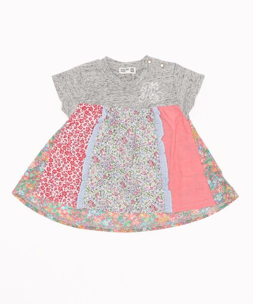 RAGMART（ラグマート）の「パッチワークチュニックＴシャツ 花柄 ストライプ フリル（Tシャツ/カットソー・キッズ・ブルー/ピンク・90cm/80ｃｍ/95cm）」の9枚目の写真