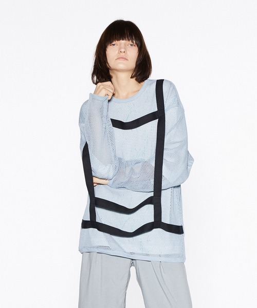 SHAREEF（シャリーフ）の「MESH JERSEY L/S PULLOVER（Tシャツ/カットソー・メンズ・グレイッシュブルー/ブラック/グレー・3/1/2）」の5枚目の写真