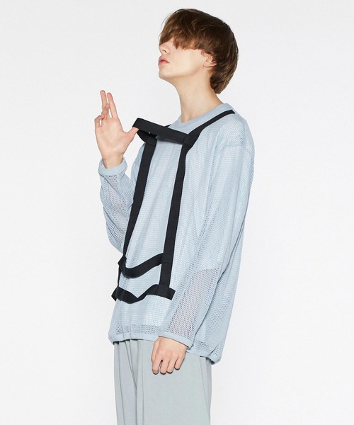 SHAREEF（シャリーフ）の「MESH JERSEY L/S PULLOVER（Tシャツ/カットソー・メンズ・グレイッシュブルー/ブラック/グレー・3/1/2）」の9枚目の写真
