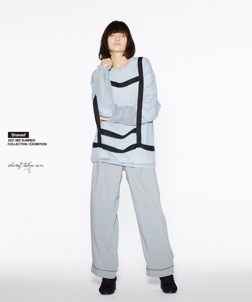 SHAREEF（シャリーフ）の「MESH JERSEY L/S PULLOVER（Tシャツ/カットソー・メンズ・グレイッシュブルー/ブラック/グレー・3/1/2）」の11枚目の写真