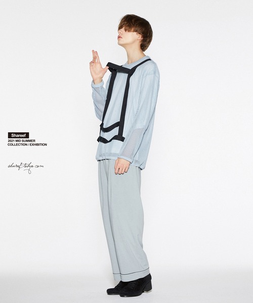 SHAREEF（シャリーフ）の「MESH JERSEY L/S PULLOVER（Tシャツ/カットソー・メンズ・グレイッシュブルー/ブラック/グレー・3/1/2）」の7枚目の写真