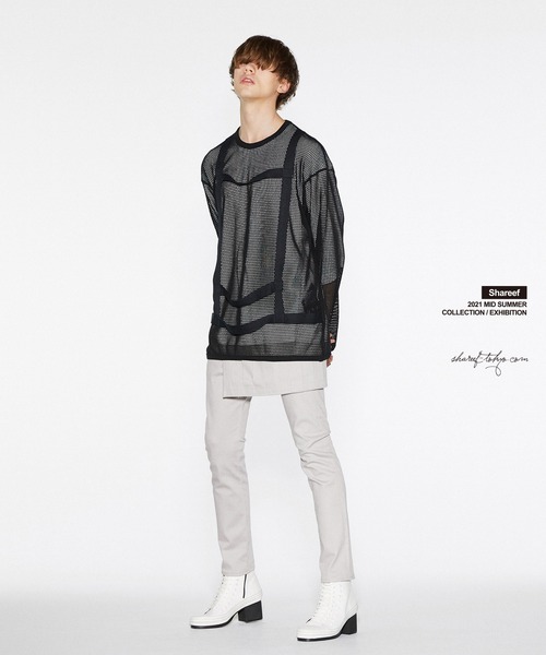 SHAREEF（シャリーフ）の「MESH JERSEY L/S PULLOVER（Tシャツ/カットソー・メンズ・グレイッシュブルー/ブラック/グレー・3/1/2）」の17枚目の写真