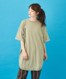 CUBE SUGAR（キューブシュガー）の「WEB限定 天竺 ピグメントバイオ コクーン チュニック（Tシャツ/カットソー）」