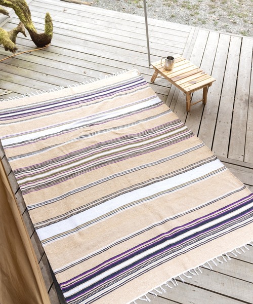チャイハネ(チャイハネ)の「【チャイハネ】-HAND WOVEN RUGS- ティパール大判ラグマット(ラグ/マット・レディース・ベージュ/グレー/レッド/ターコイズブルー・FREE)」の2枚目の写真