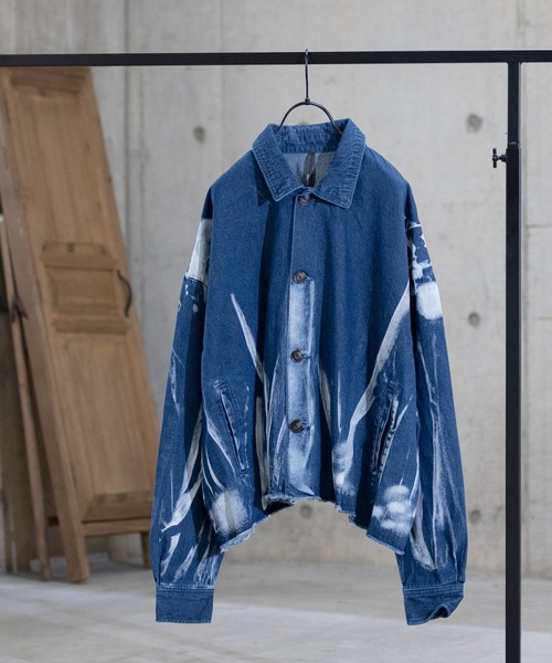 JOHN'S CLOSET（ジョンズクローゼット）の「【i】ブリーチデニムショート丈ジャケット（デニムジャケット・メンズ・ブルー/ブラック・LARGE/MEDIUM）」の14枚目の写真