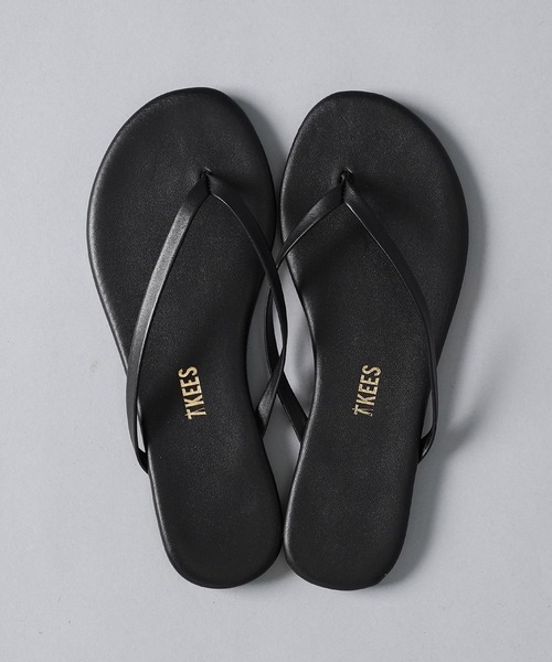 TKEES(ティキーズ)の「【 TKEES / ティキーズ 】 LINERS レザービーチサンダル(サンダル・レディース・ベージュ/ブラック・6/7/5/8)」の2枚目の写真