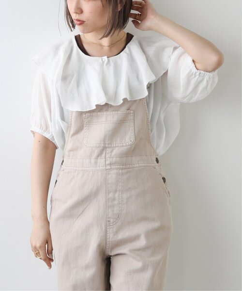 RAY CASSIN（レイカズン）の「楊柳ラッフルカラーブラウス（シャツ/ブラウス・レディース・オフホワイト/カーキ/スミクロ/テラコッタ・FREE）」の9枚目の写真