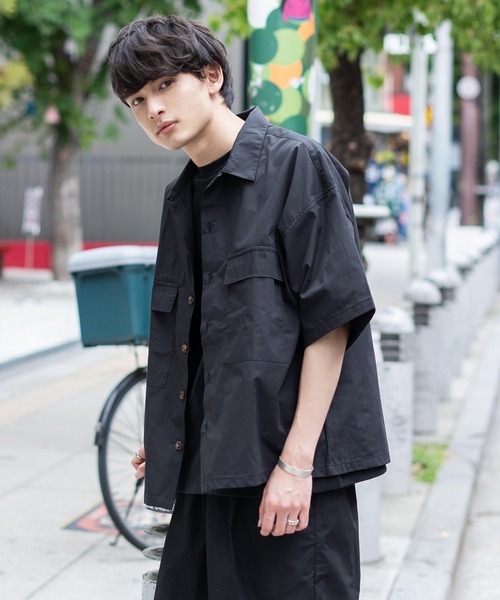 Rocky Monroe（ロッキーモンロー）の「セットアップ タイプライターCPOシャツ&ワイドショーツ ワンマイルウェア（セットアップ・メンズ・ベージュ/ブラック/ブルー/カーキ・LL/L/M）」の8枚目の写真