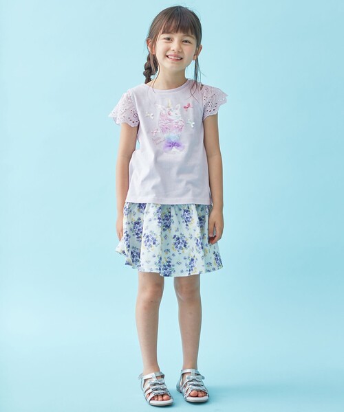 ANY(エニィ)の「接触冷感オンオフショルダー Tシャツ(Tシャツ/カットソー・キッズ・ライトグリーン系/アイボリー系/ライラック系・100/130/110/120)」の6枚目の写真