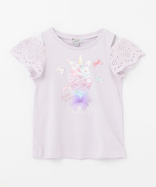 ANY(エニィ)の「接触冷感オンオフショルダー Tシャツ(Tシャツ/カットソー・キッズ・ライトグリーン系/アイボリー系/ライラック系・100/130/110/120)」の11枚目の写真