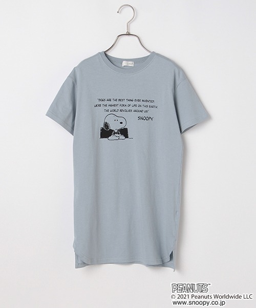 b・ROOM(ビールーム)の「【PEANUTS】スヌーピービッグTシャツワンピース(ワンピース・キッズ・ブルーグレー/ベージュ/オフホワイト・120cm/90cm/100cm/130cm/110cm)」の2枚目の写真