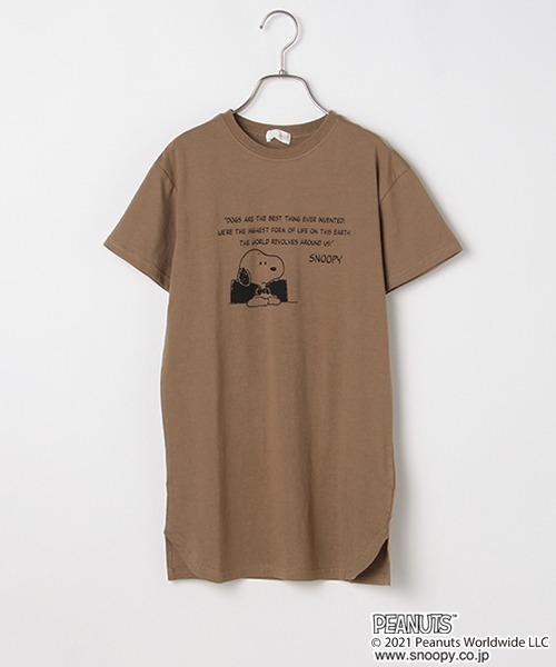b・ROOM(ビールーム)の「【PEANUTS】スヌーピービッグTシャツワンピース(ワンピース・キッズ・ブルーグレー/ベージュ/オフホワイト・120cm/90cm/100cm/130cm/110cm)」の4枚目の写真