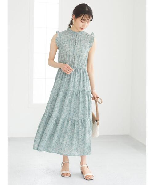 ELENCARE DUE（エレンカーレデュエ）の「・ELENCARE DUE　フラワーｐｔティアードワンピ＊（ワンピース・レディース・ブラック/ブルー/グリーン/アイボリー・FREE）」の7枚目の写真