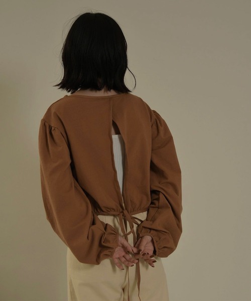 lawgy（ラウジー）の「back open CT（Tシャツ/カットソー・レディース・アイボリー/キャメル・FREE）」の21枚目の写真
