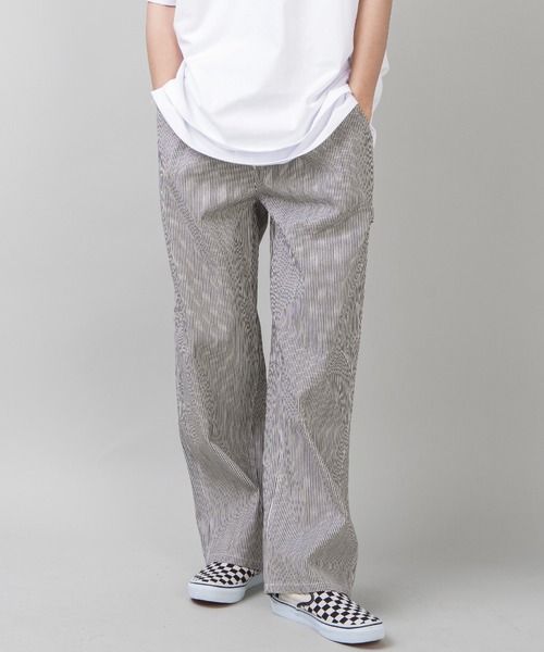 SPINNS（スピンズ）の「ヒッコリーワイドデニムペインターパンツ（その他パンツ・メンズ・ブルー系その他/ホワイト×ネイビー・M/L）」の14枚目の写真