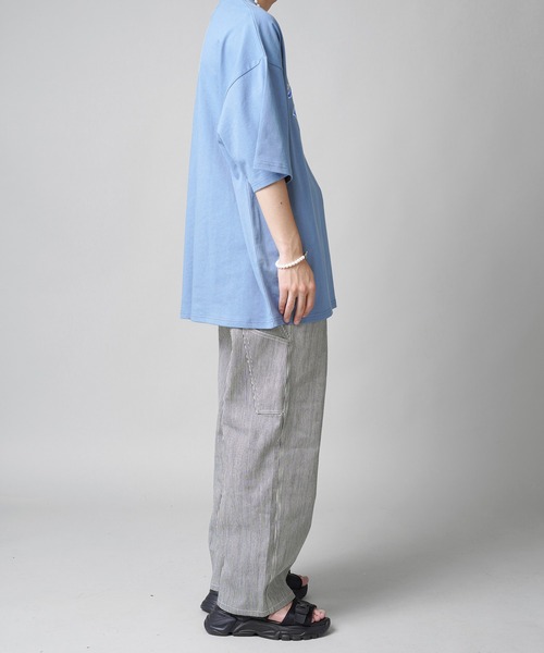 SPINNS（スピンズ）の「ヒッコリーワイドデニムペインターパンツ（その他パンツ・メンズ・ブルー系その他/ホワイト×ネイビー・M/L）」の20枚目の写真