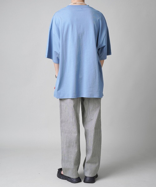 SPINNS（スピンズ）の「ヒッコリーワイドデニムペインターパンツ（その他パンツ・メンズ・ブルー系その他/ホワイト×ネイビー・M/L）」の21枚目の写真