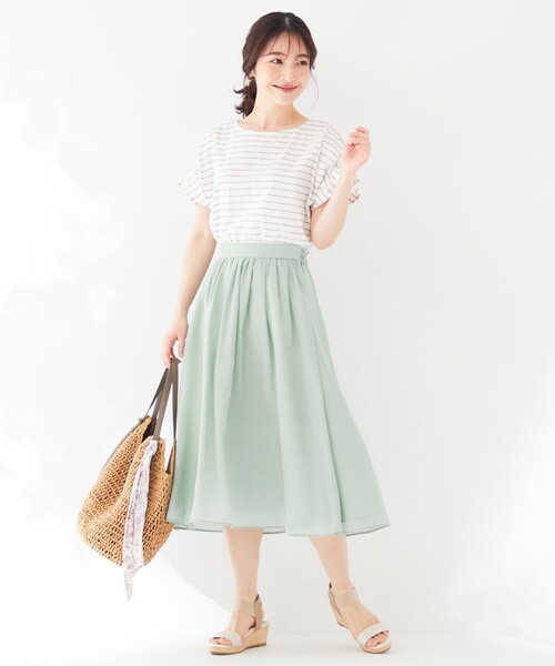 ANY SIS(エニィスィス)の「【NAIL HOLICコラボ】タックスリーブ Tシャツ(Tシャツ/カットソー・レディース・ホワイト系/ブラック系/ベージュ系/ベージュ系1/ネイビー系1/ライラック系/パイングリーン系/オレンジ系・2)」の13枚目の写真