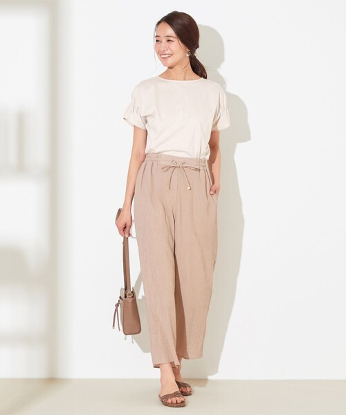 ANY SIS(エニィスィス)の「【NAIL HOLICコラボ】タックスリーブ Tシャツ(Tシャツ/カットソー・レディース・ホワイト系/ブラック系/ベージュ系/ベージュ系1/ネイビー系1/ライラック系/パイングリーン系/オレンジ系・2)」の16枚目の写真